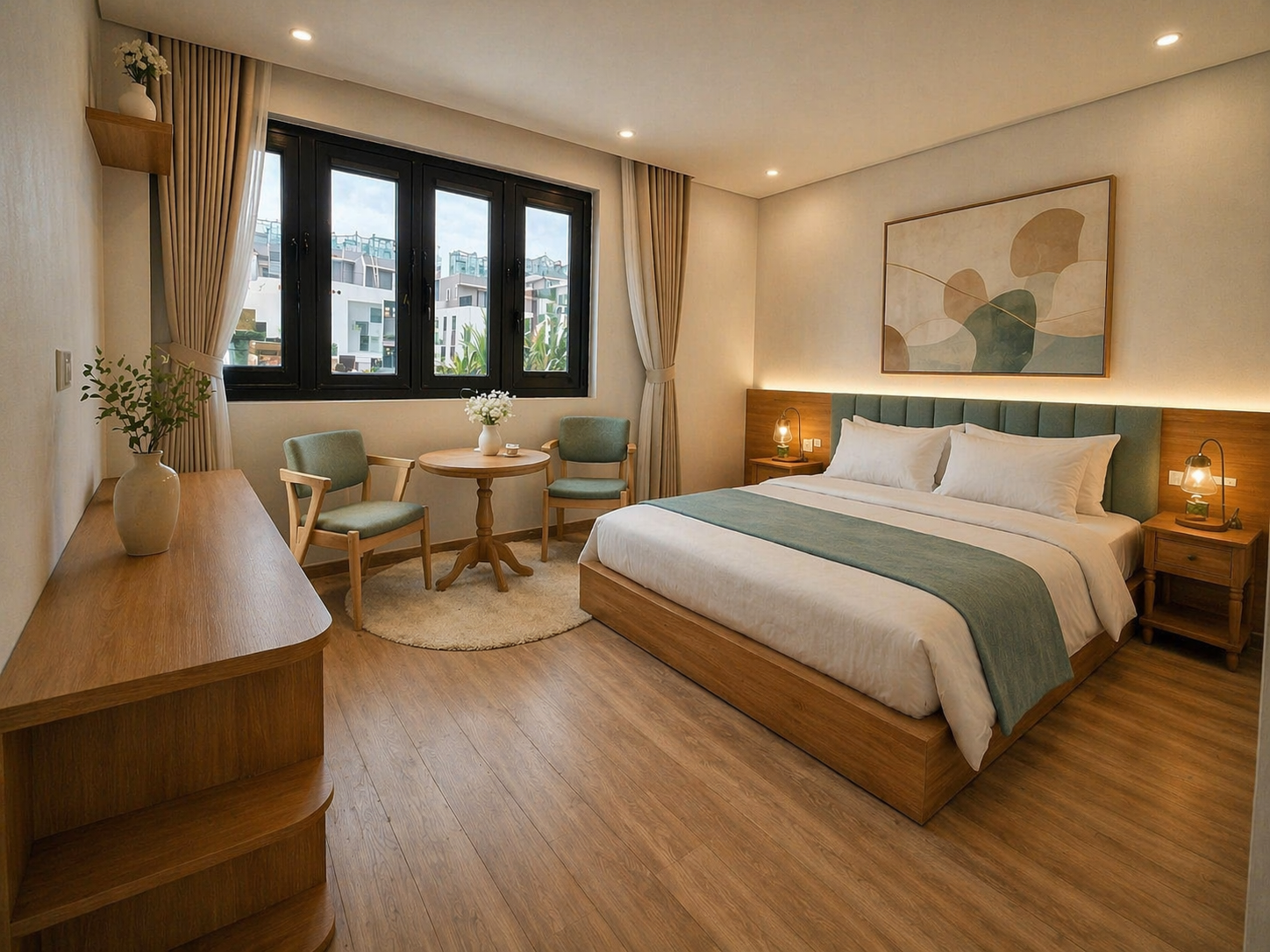 Phòng Diamond Bery Home - 25m² thoáng sáng với view nội khu yên tĩnh